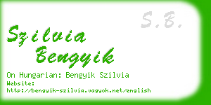 szilvia bengyik business card